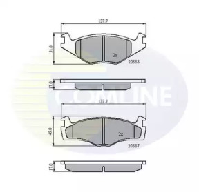 Комплект тормозных колодок COMLINE CBP0703