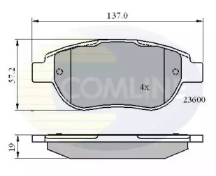 Комплект тормозных колодок COMLINE CBP01748