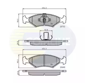 Комплект тормозных колодок COMLINE CBP0444