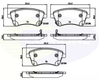 Комплект тормозных колодок COMLINE CBP36047