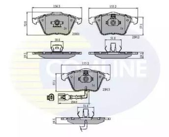 Комплект тормозных колодок COMLINE CBP11628