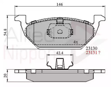 Комплект тормозных колодок COMLINE ADB0737