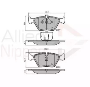 Комплект тормозных колодок COMLINE ADB01010