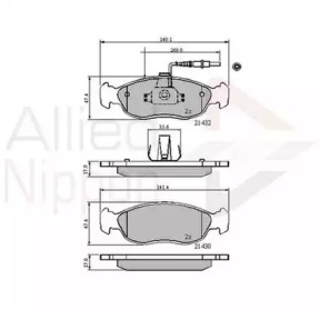 Комплект тормозных колодок COMLINE ADB1570