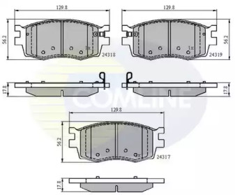 Комплект тормозных колодок, дисковый тормоз COMLINE CBP31519