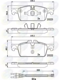 Комплект тормозных колодок COMLINE CBP22195