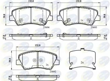 Комплект тормозных колодок COMLINE CBP32152