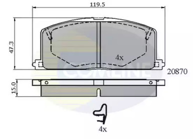 Комплект тормозных колодок COMLINE CBP3163