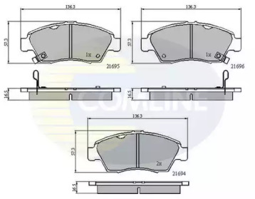 Комплект тормозных колодок COMLINE CBP3555