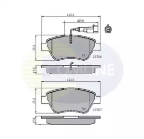 Комплект тормозных колодок COMLINE CBP11702