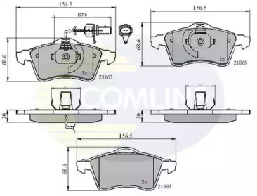 Комплект тормозных колодок COMLINE CBP1852