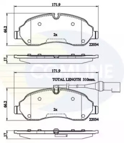 Комплект тормозных колодок COMLINE CBP22214