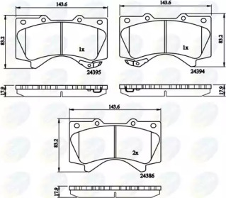 Комплект тормозных колодок COMLINE CBP31661