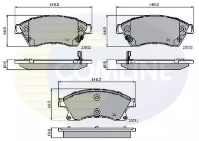 Комплект тормозных колодок COMLINE CBP32038