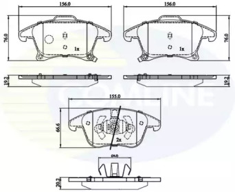 Комплект тормозных колодок COMLINE CBP32286