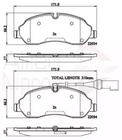 Комплект тормозных колодок COMLINE ADB22214