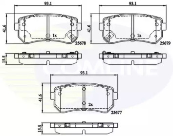 Комплект тормозных колодок COMLINE CBP32276