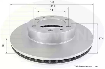 Тормозной диск COMLINE ADC2508V