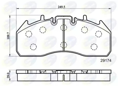 Комплект тормозных колодок, дисковый тормоз COMLINE CBP9078MK