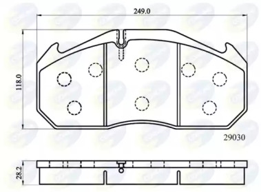 Комплект тормозных колодок, дисковый тормоз COMLINE CBP9014MK