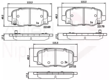 Комплект тормозных колодок COMLINE ADB32303