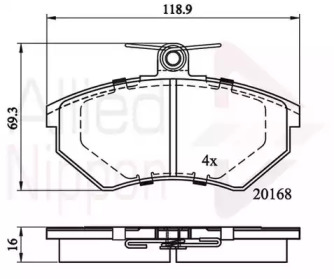 Комплект тормозных колодок COMLINE ADB0152