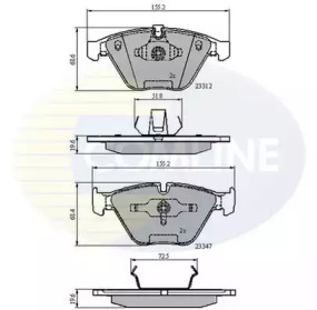 Комплект тормозных колодок COMLINE CBP02033