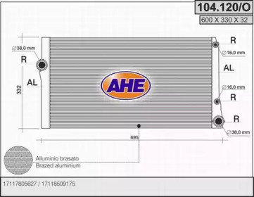 Радиатор, охлаждение двигателя AHE 104.120/O