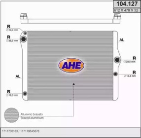 Радиатор, охлаждение двигателя AHE 104.127