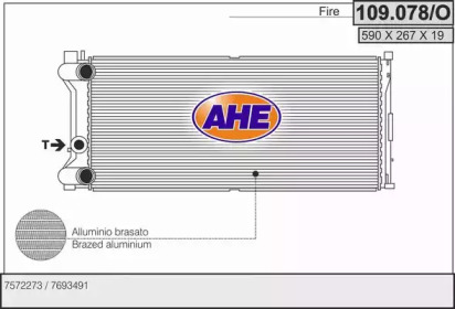 Радиатор, охлаждение двигателя AHE 109.078/O