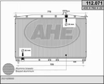 Радиатор, охлаждение двигателя AHE 112.071