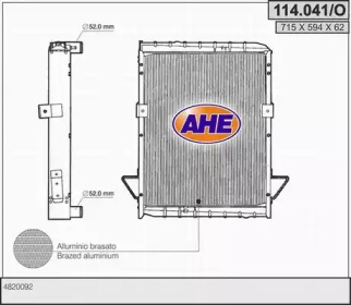 Радиатор, охлаждение двигателя AHE 114.041/O