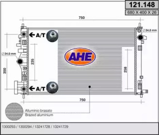 Радиатор, охлаждение двигателя AHE 121.148