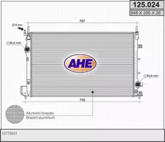 Радиатор, охлаждение двигателя AHE 125.024