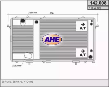 Радиатор, охлаждение двигателя AHE 142.008