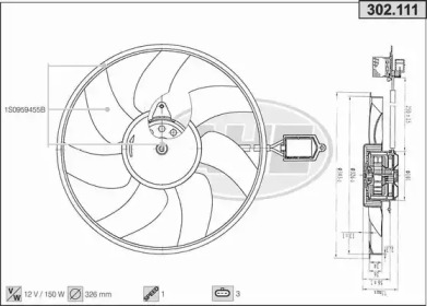 Вентилятор, охлаждение двигателя AHE 302.111