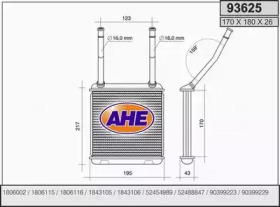 Теплообменник, отопление салона AHE 93625