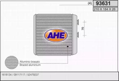 Теплообменник, отопление салона AHE 93631