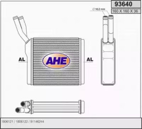 Теплообменник, отопление салона AHE 93640