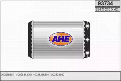 Теплообменник, отопление салона AHE 93734