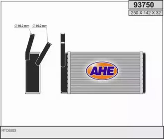 Теплообменник, отопление салона AHE 93750