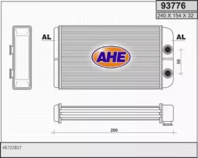 Теплообменник, отопление салона AHE 93776