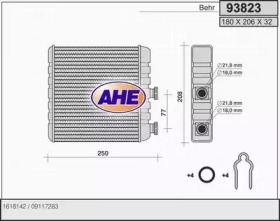 Теплообменник, отопление салона AHE 93823