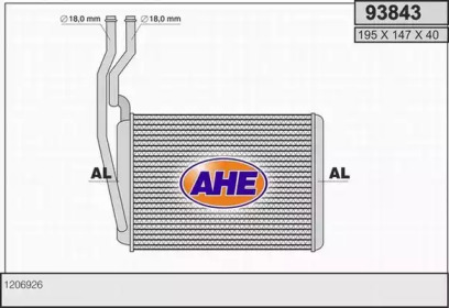 Теплообменник, отопление салона AHE 93843