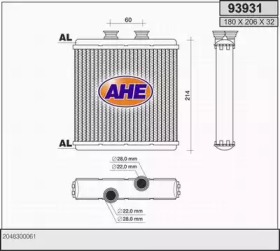 Теплообменник, отопление салона AHE 93913