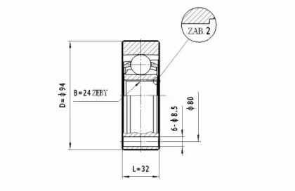 Шарнирный комплект, приводной вал STATIM CW.037