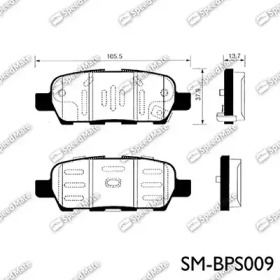 Комплект тормозных колодок, дисковый тормоз SpeedMate SM-BPS009