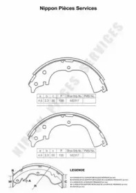 Комлект тормозных накладок NPS D350U16