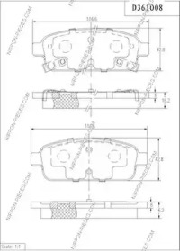 Комплект тормозных колодок NPS D361O08