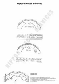 Комлект тормозных накладок NPS H350A02